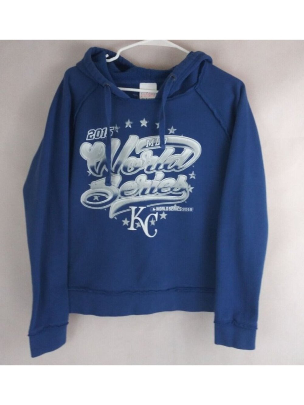 MLB KC 2015 World Series Unisex Blue Hoodie Size Medium